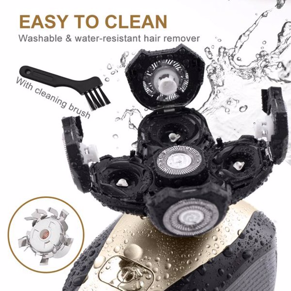 5 in 1 4D Shaver Hair Clipper Nose Hair Washer Face Washer 5 in 1 Rotary Shaver Head