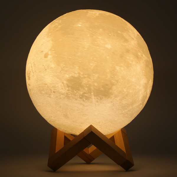 3D USB LED Night Lunar Light Printing Moon Lamp Moonlight Touch 3 Color Changing