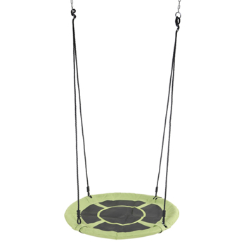 Round Indoor Outdoor Saucer Tree Swing Set with Waterproof Oxford Cloth and Adjustable Ropes for Kids Adults and Teens 40 Inch Green