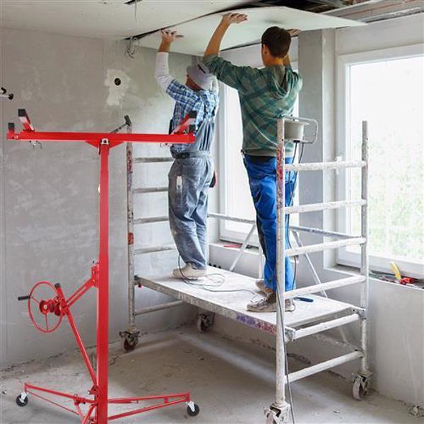 16FT Drywall Lifter Panel Hoist Jack Rolling Caster Construction Lockable 150lbs