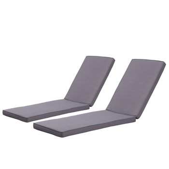 2PCS Set Outdoor Lounge Chair Cushion Replacement Patio Funiture Seat Cushion Chaise Lounge Cushion（Gray） [Sale to Temu is Banned.Weekend can not be shipped, order with caution]