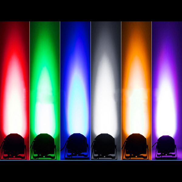 18W 7 LED RGBW UV 6in1 Par Light Plastic Stage DJ Strobe Beam Light Show Decor SHE-FP0718F