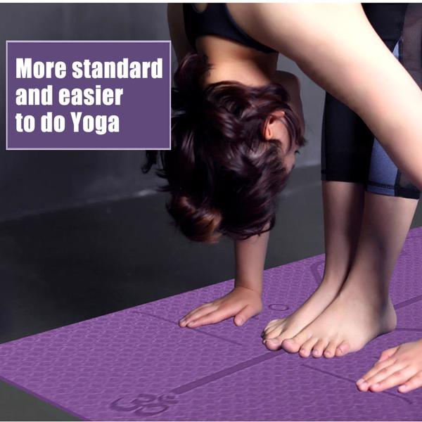 TPE Yoga Mat with Position Line Non Slip Carpet Mat
