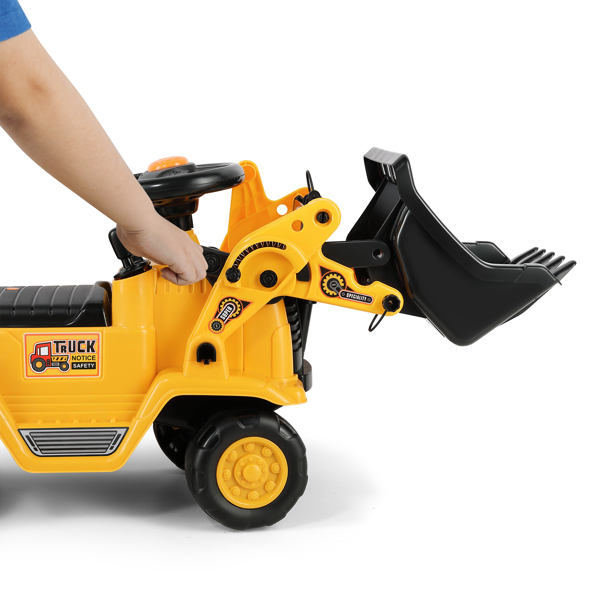 Push car tractor children's excavator with built-in storage compartment