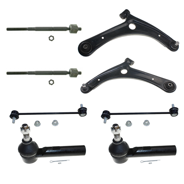 8pc Front Lower Control Arms Tie Rods for 2007 - 2016 2017 Jeep Compass Patriot