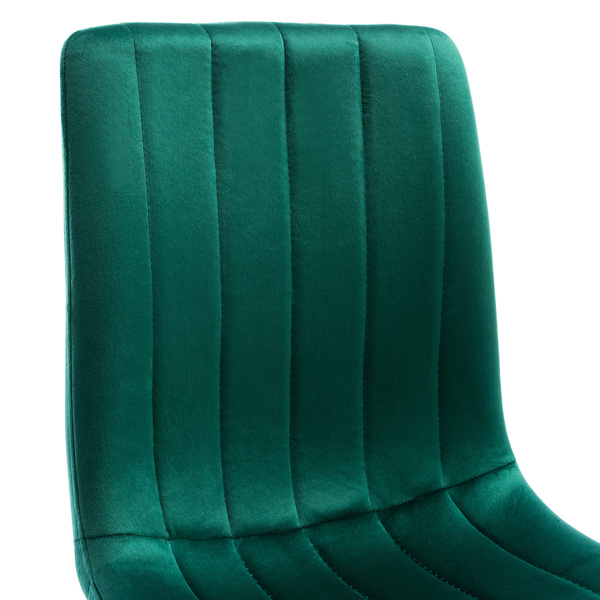 Set of 4 Fabric Velvet Dining Chairs Green