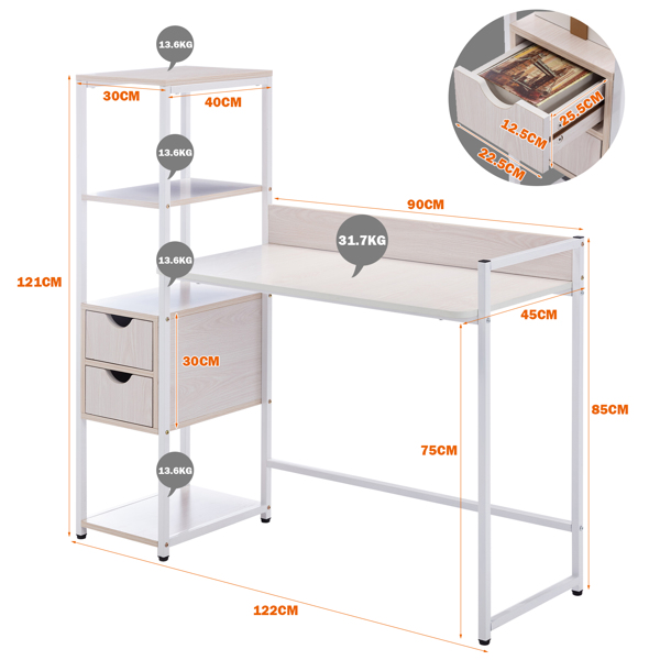 Computer desk with shelf office table for home office indoor