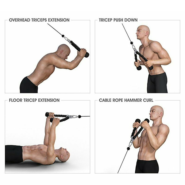 70cm triceps rope, triceps rope, multi-gym, triceps, biceps, pull aid, training rope