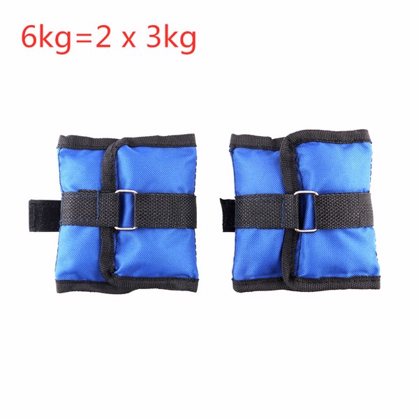 6Kg (2pcs*3kg) Ankle Wrist Leg Weight with Buckle and Magic Tape Weight Loss for Training Running