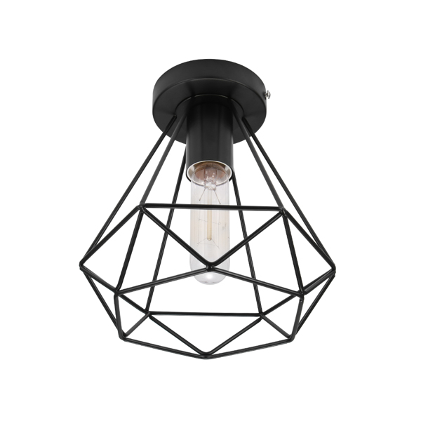 Retro Metal Ceiling Light Cage Pendent lighting Fixture Vintage Industrial Lamp Diamond Shape Lamp
