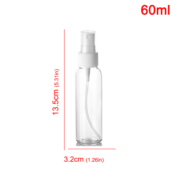 10Pcs 60ml Travel Transparent Plastic Perfume Atomizer Empty Misty Spray Bottle