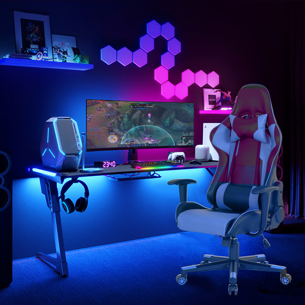 GIVENUSMYF gaming chair, computer chair with lumbar support, height adjustable gaming chair with headrest and 360° swivel office chair, suitable for office or gaming