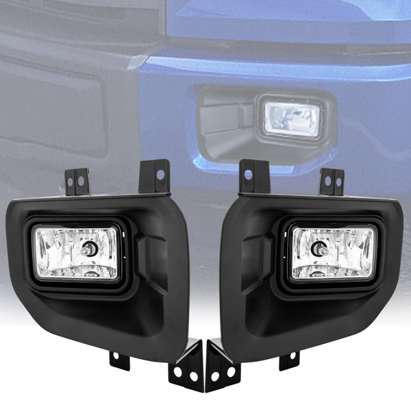 Clear Lens Fog Light Driving Lamps Complete Kit for 2015 2016 2017 Ford F-150