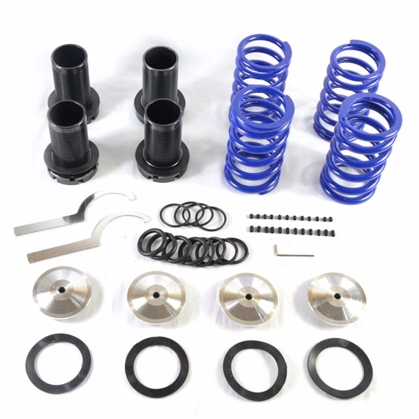 Coilover Lowering Coil Springs kit for Honda Civic 1988-2000 Blue Spring & Black Sleeves & Silver