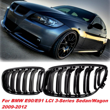 LEAVAN For BMW E90 E91 LCI 3 series 2009-2012 Front Kidney Grille Grill Gloss Black