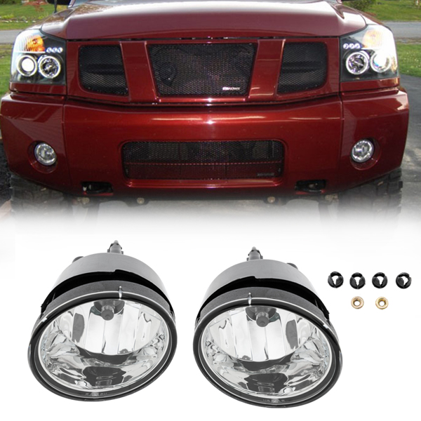 For 05-07 Nissan Armada/04-15 Titan Clear Front Bumper Fog Light Lamps Bulbs L R