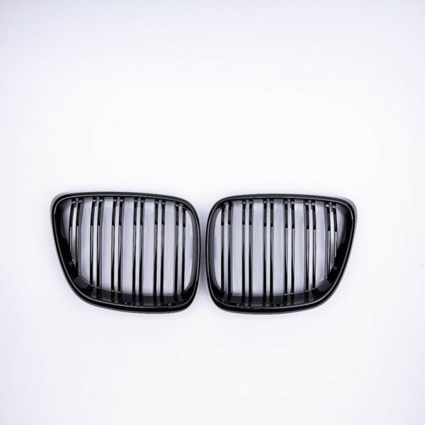 LEAVAN 2x Front Kidney Grille Gloss Black for 14-18 BMW F22 F23 2-Series F87 M2 M Style