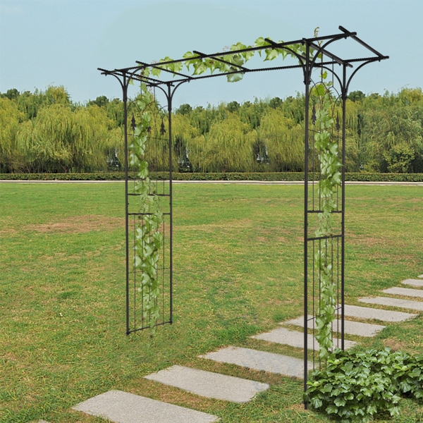 Flat Roof Wrought Iron Arches Plant Climbing Frame 