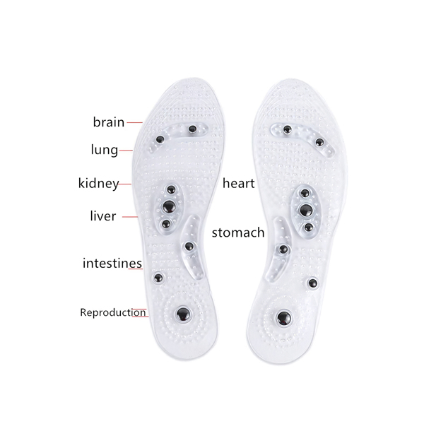 4 Pairs Transparent Massage Insole Comfortable Acupressure Shoe Pad 8 Magnets Foot Massage Mat Cuttable Household Therapy Insole Wear-Resistant Foot Massage Insole Tool