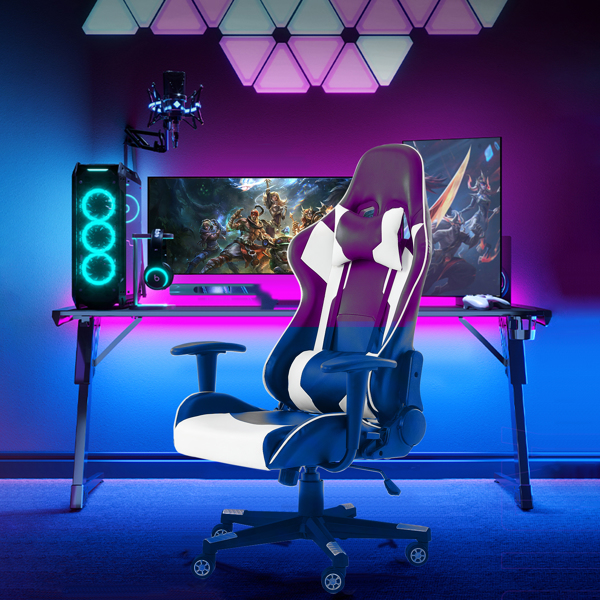 GIVENUSMYF gaming chair, computer chair with lumbar support, height adjustable gaming chair with headrest and 360° swivel office chair, suitable for office or gaming