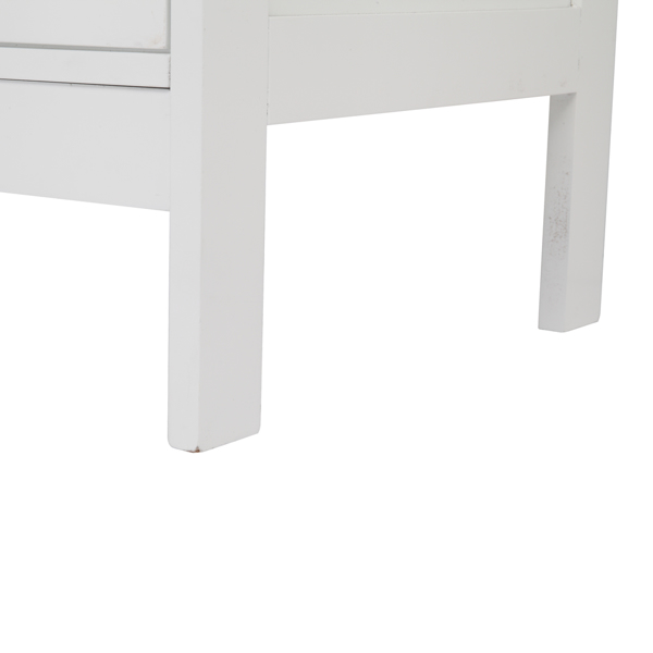 Transparent Double Door Side Cabinet White