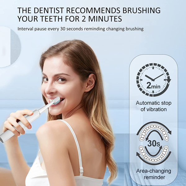 MOCEMTRY Sonic Electric Toothbrush Rechargeable Whitening Tooth Brush 3 Cleaning Modes ,Waterproof Electric Toothbrush (White)