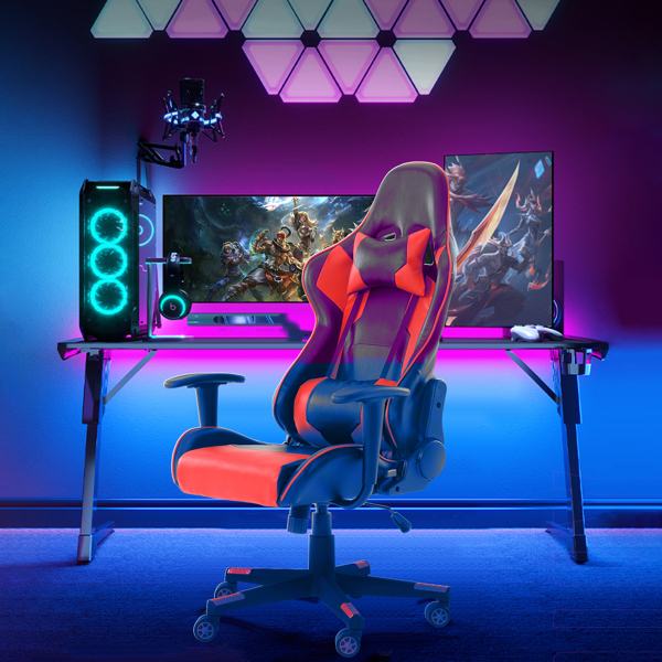 GIVENUSMYF gaming chair, computer chair with lumbar support, height adjustable gaming chair with headrest and 360° swivel office chair, suitable for office or gaming