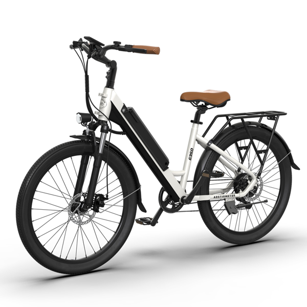 AOSTIRMOTOR 26" Tire 350W Electric Bike 36V 10AH Removable Lithium Battery City Ebike for Adults Girls G350 New Model 