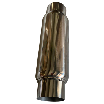 Universal 3\\" In/Out Exhaust Muffler / Resonator - Fiberglass Stainless Steel