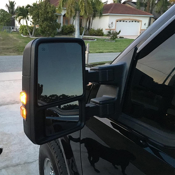 Roadstar Towing Mirrors Fit for 08-15 Ford F250 F350 F450 F550 Super Duty Pair LH&RH Power Heated Side Mirrors with LED Smoke Signal Light