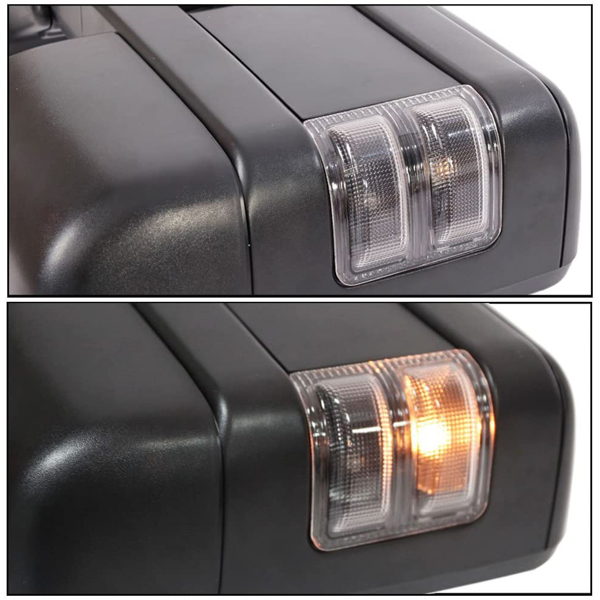 Roadstar Towing Mirrors Fit for 08-15 Ford F250 F350 F450 F550 Super Duty Pair LH&RH Power Heated Side Mirrors with LED Smoke Signal Light
