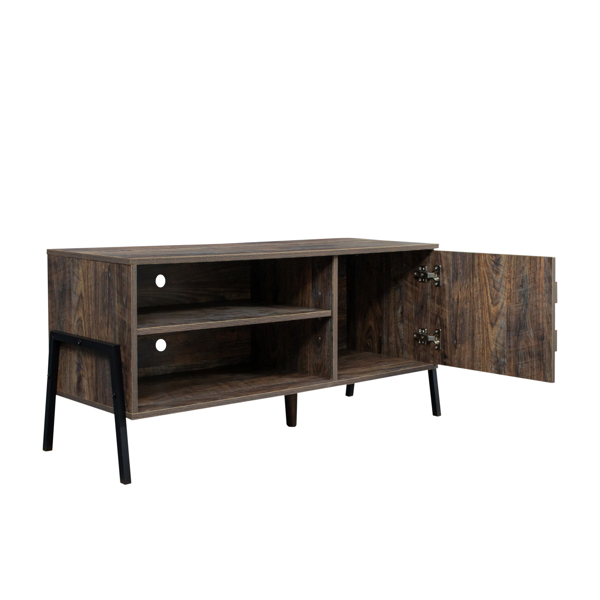 Mid-century modern TV cabinet wooden TV console media cabinet with storage space and brown home entertainment center for living room, bedroom and office,espresso
