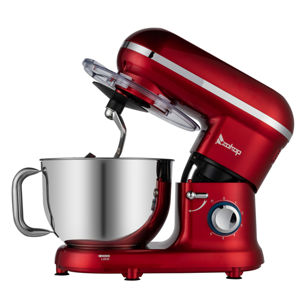 ZOKOP SM-1519N Chef Machine 5.5L 1500W Mixing Pot with Handle Red Spray Paint