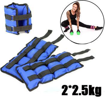 5Kg (2pcs*2.5kg) Ankle Wrist Leg Weight with Buckle and Magic Tape Weight Loss for Training Running