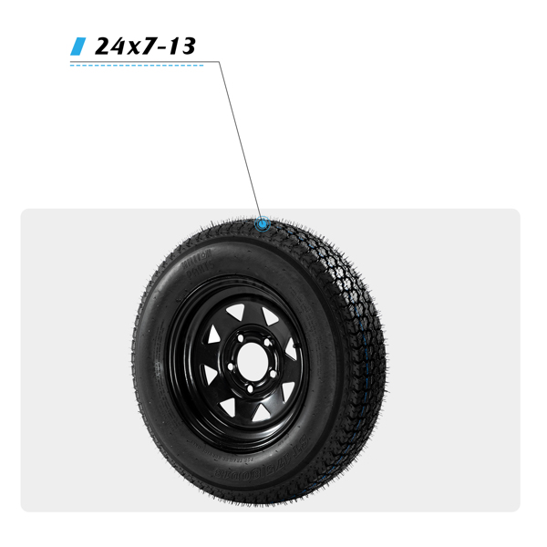 G33000165 ZY ST175-80D-13 5Lug 6PR QM188 * 2 Black Rim 车轮 MP-29