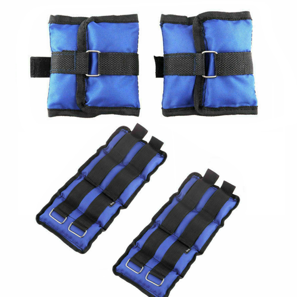 4Kg (2pcs*2kg) Ankle Wrist Leg Weight with Buckle and Magic Tape Weight Loss for Training Running
