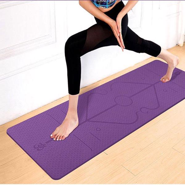 TPE Yoga Mat with Position Line Non Slip Carpet Mat