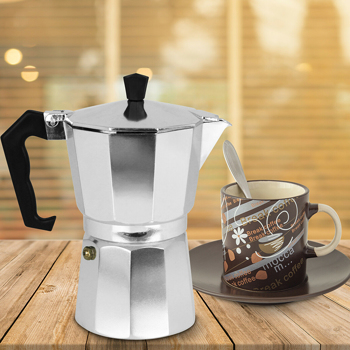 Aluminum Coffee Maker Italian Espresso Latte Percolator Octagonal Safe Universal Anti-scalding Coffee Kettle for Kitchen Home Office