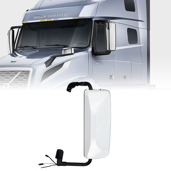 LEAVAN Chrome Heated Mirror Assembly Passenger RH Side With LED Turn Signal for Volvo VNL Truck