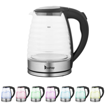 British Standard HD-1858L 1.8L 220V 2000W  Electric Kettle Stainless Steel High Quality Borosilicate Glass Seven Colors Of Lights