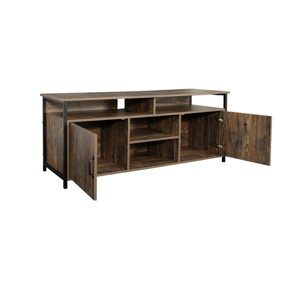 TV Stand ,Modern Wood Universal Media Console with Metal Legs, Home Living Room Furniture Entertainment Center, espresso