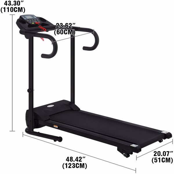 Yonntech foldable treadmill electric treadmill with adjustable incline suitable for fitness exercises with safety device