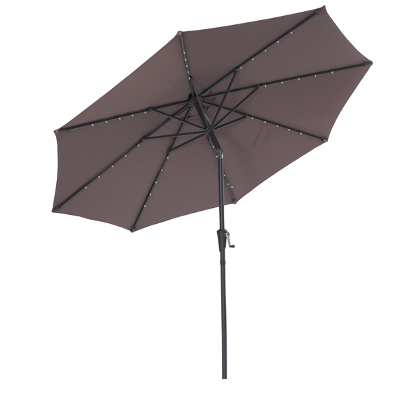 9Ft Patio Umbrella Outdoor Solar Powered LED Lighted Umbrella With Tilt And Crank For Garden,Deck,Backyard,Pool