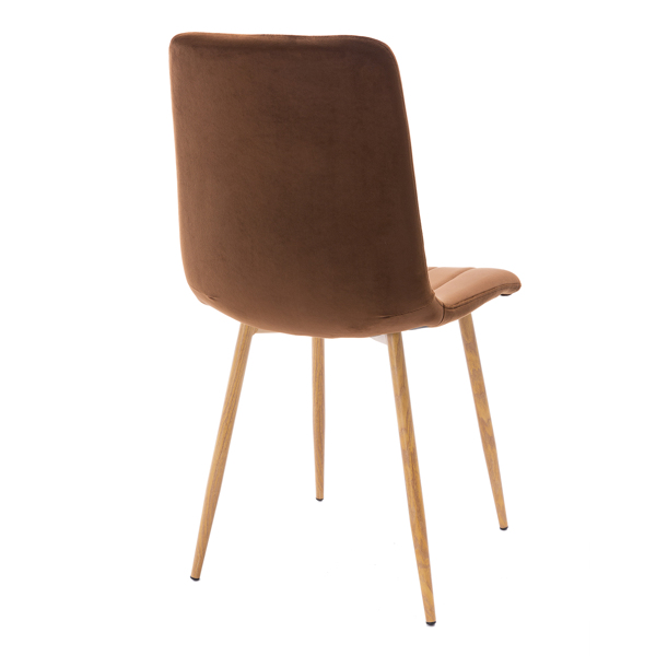 Set of 4 Fabric Velvet Dining Chairs brown