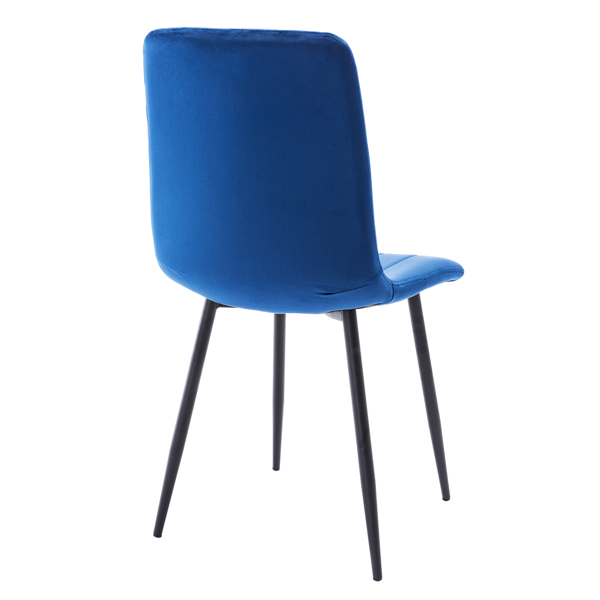 Set of 4 Fabric Velvet Dining Chairs blue