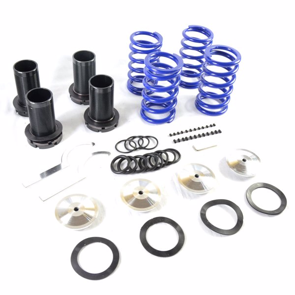 Coilover Lowering Coil Springs kit for Honda Civic 1988-2000 Blue Spring & Black Sleeves & Silver