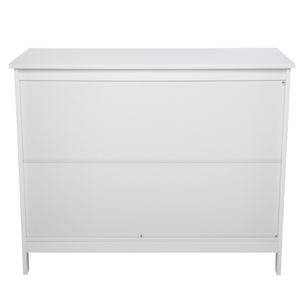 Double Door Side Cabinet With Partition White