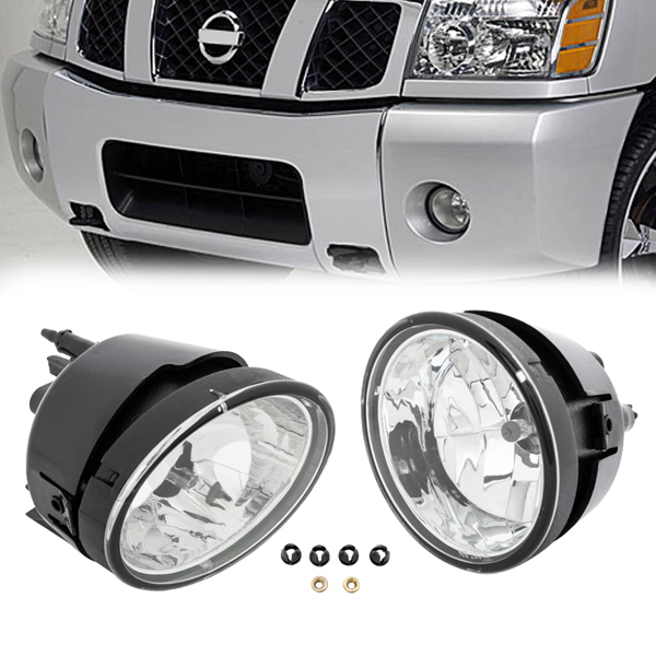 For 05-07 Nissan Armada/04-15 Titan Clear Front Bumper Fog Light Lamps Bulbs L R
