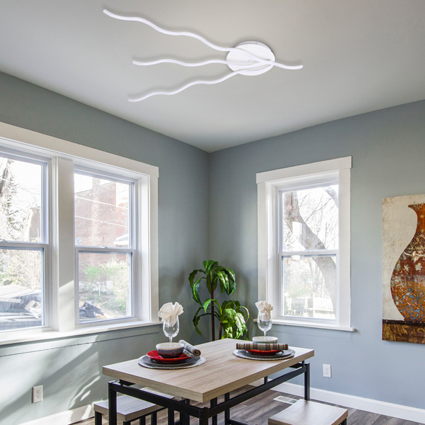 Modern Led Ceiling Light Ceiling Mount Lamp Waved Pendant Lamps For Bedroom Living Room Kitchen