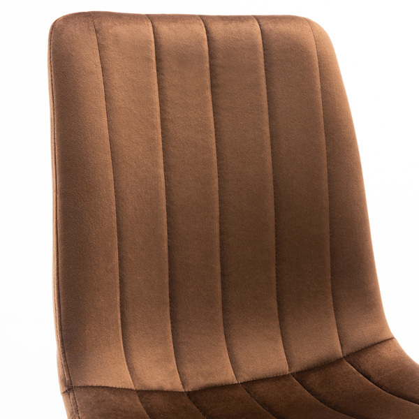 Set of 4 Fabric Velvet Dining Chairs brown
